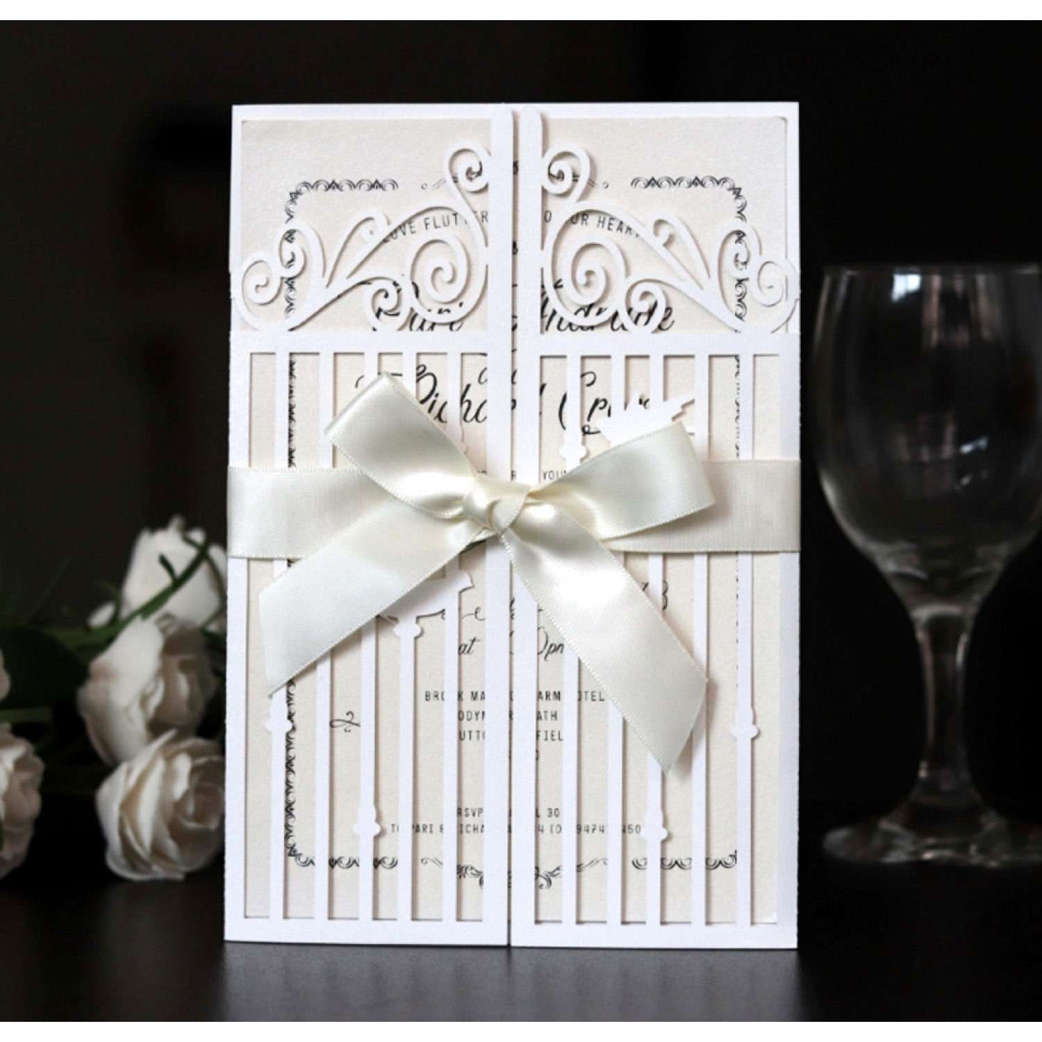 Laser Invitation Card Translucent Envelope Wedding Decoration Champagne